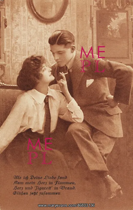 : Couple in love is smoking : Couple in love is smoking