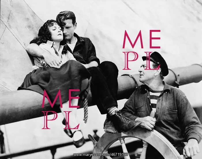 : Couple and man steering sailboat : Couple and man steering sailboat