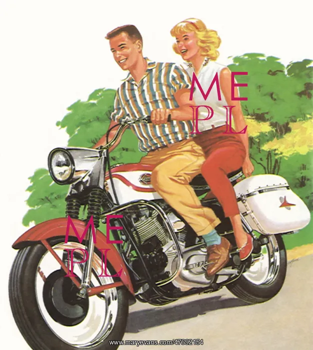 : Couple on Motorcycle : Couple on Motorcycle