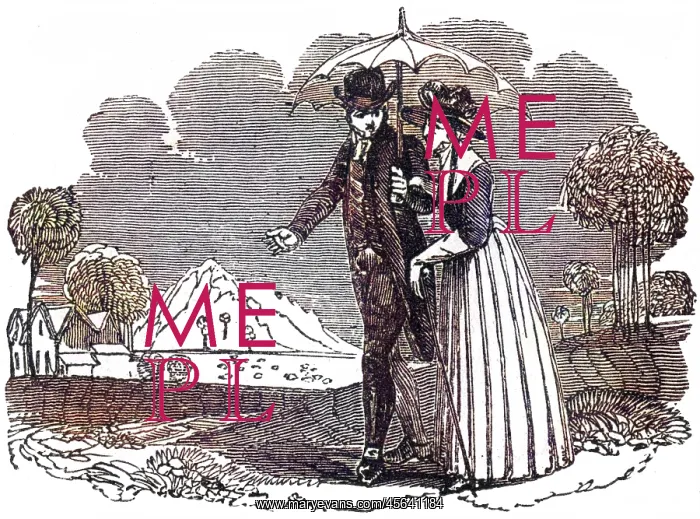 : Couple with parasol, c. 1800 : Couple with parasol, c. 1800