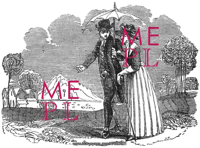 : Couple with parasol, c. 1800 : Couple with parasol, c. 1800