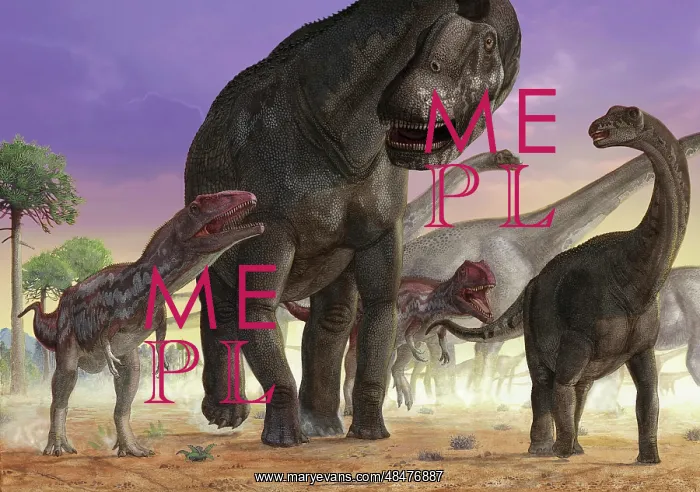 : A couple of predator Mapusaurus try to isolate a herd of ? : A couple of predator Mapusaurus try to isolate a herd of ?