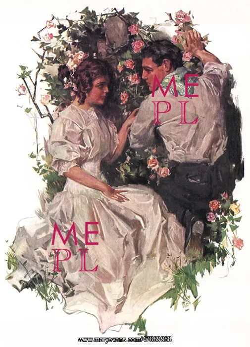 : Couple by Rose Bushes : Couple by Rose Bushes