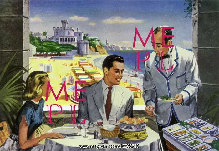: Couple Served by Waiter : Couple Served by Waiter