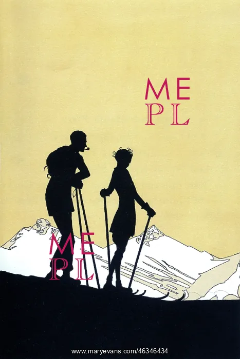 : COUPLE SKIING 1926 : COUPLE SKIING 1926