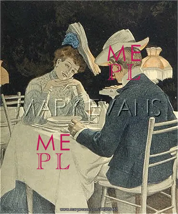 : COUPLE AT TABLE 1904 : COUPLE AT TABLE 1904