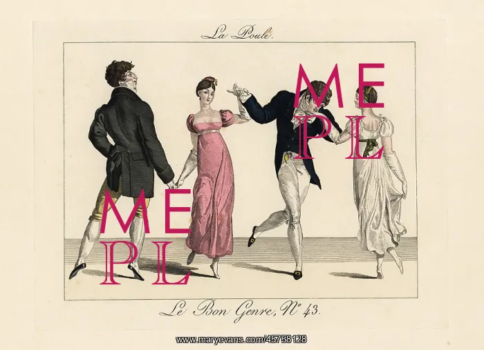 : Couples dancing La Poule section of the quadrille : Couples dancing La Poule section of the quadrille