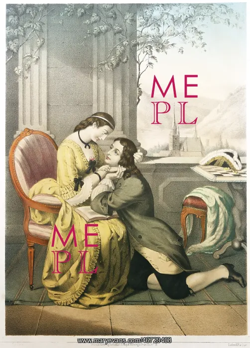 : couples, lovers, Checkmate, colour lithograph : couples, lovers, Checkmate, colour lithograph