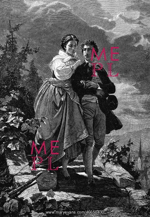 : couples, lovers, Hermann und Dorothea, wood engraving : couples, lovers, Hermann und Dorothea, wood engraving