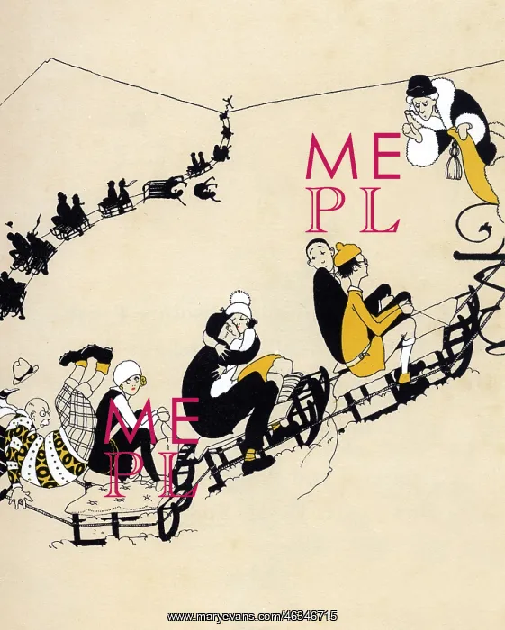 : COUPLES ON SLEDGES 1926 : COUPLES ON SLEDGES 1926