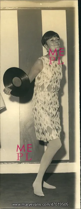 : Courreges model with vinyl record : Courreges model with vinyl record
