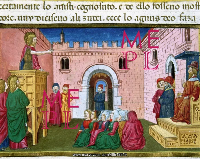 : The Court of Herod with John the Baptist chained at the inst : The Court of Herod with John the Baptist chained at the inst