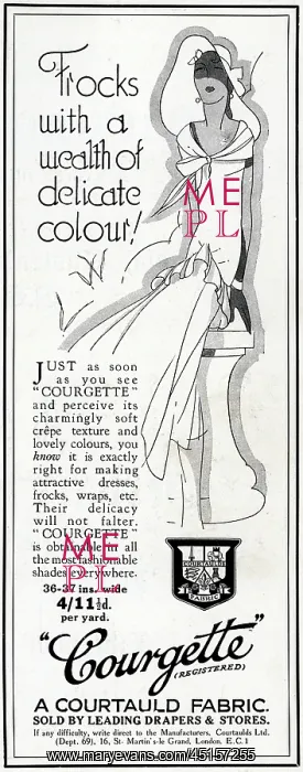 : Courtaulds Courgette Advertisement : Courtaulds Courgette Advertisement