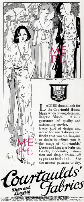 : Courtaulds Fabrics Advertisement : Courtaulds Fabrics Advertisement