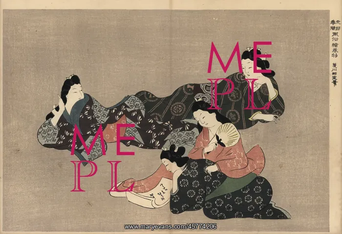 : Courtesans relaxing by writing poetry in the : Courtesans relaxing by writing poetry in the