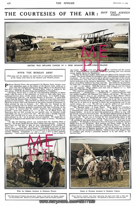 : The courtesies of the air, WW1 : The courtesies of the air, WW1