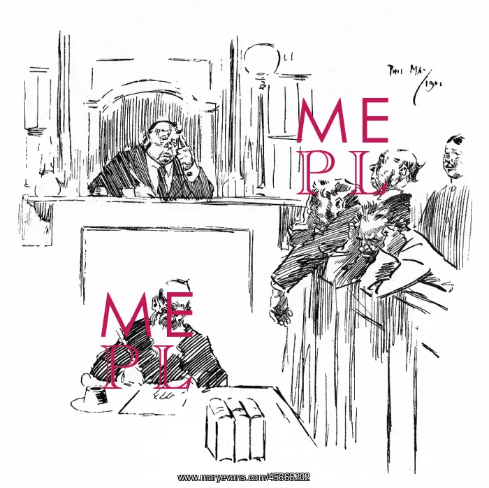 : Courthouse scene in Australia - cartoon by Phil May : Courthouse scene in Australia - cartoon by Phil May