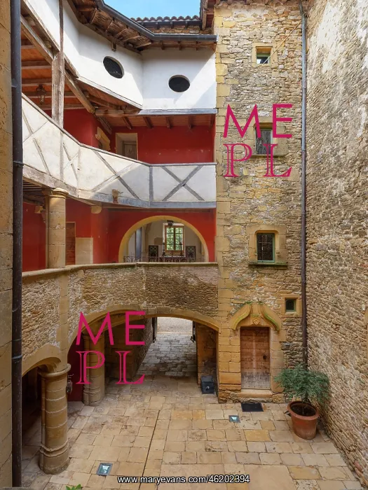 : Courtyard, Chateau de Rapetour, Theize, Beaujolais, France : Courtyard, Chateau de Rapetour, Theize, Beaujolais, France