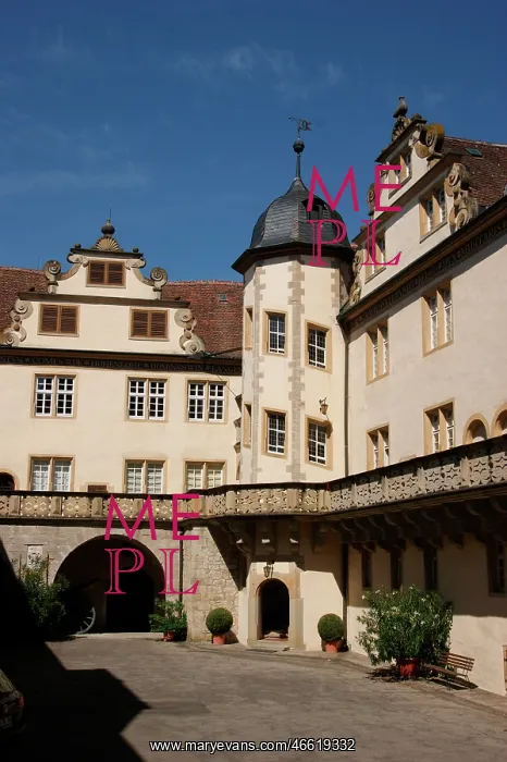 : Courtyard, Langenburg Castle, Baden Wurttemberg, Germany : Courtyard, Langenburg Castle, Baden Wurttemberg, Germany