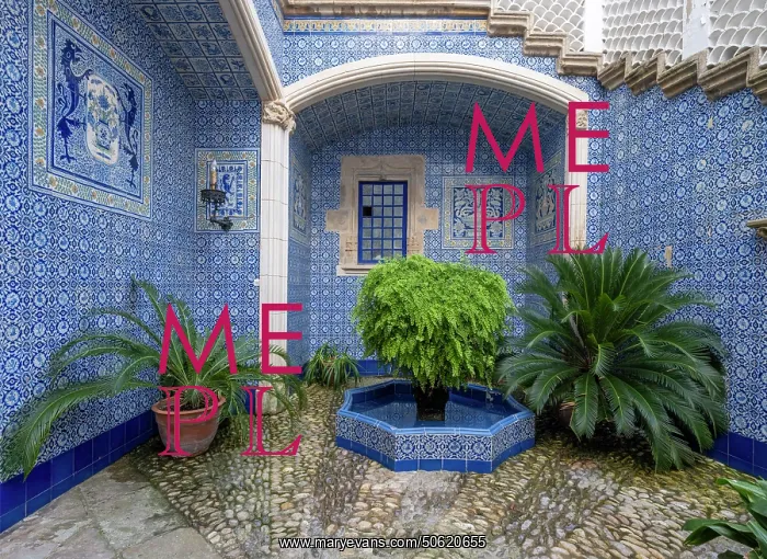 : Courtyard, Maricel Museum, Sitges, Catalonia, Spain : Courtyard, Maricel Museum, Sitges, Catalonia, Spain