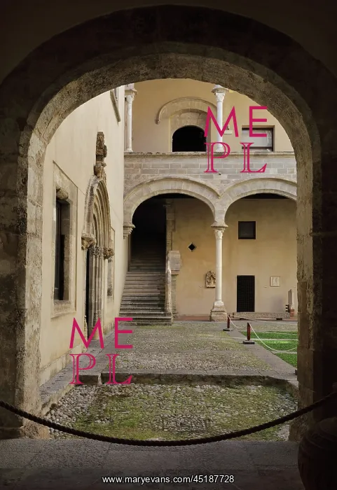 : Courtyard, Palazzo Abatellis, Palermo, Sicily, Italy : Courtyard, Palazzo Abatellis, Palermo, Sicily, Italy