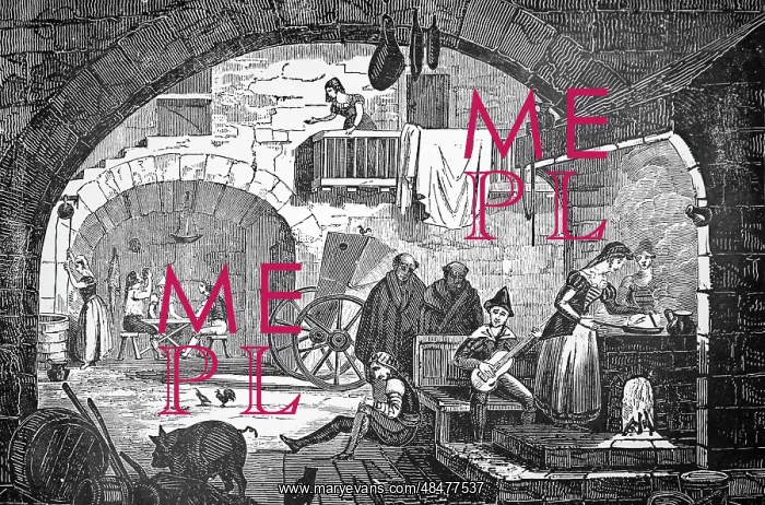 : Courtyard of a Spanish Inn, with food being cooked : Courtyard of a Spanish Inn, with food being cooked
