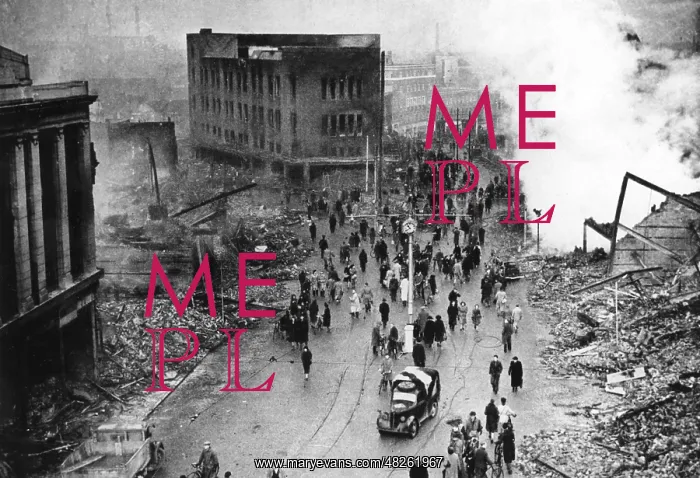 : Coventry after an air raid, 1941 : Coventry after an air raid, 1941