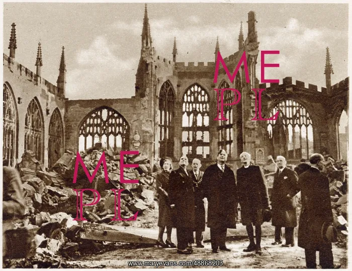 : Coventry Cathedral - damaged by air-raid 1940 : Coventry Cathedral - damaged by air-raid 1940