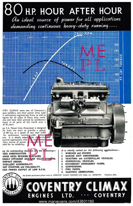  : Coventry Climax Multi Purpose 80HP Engine