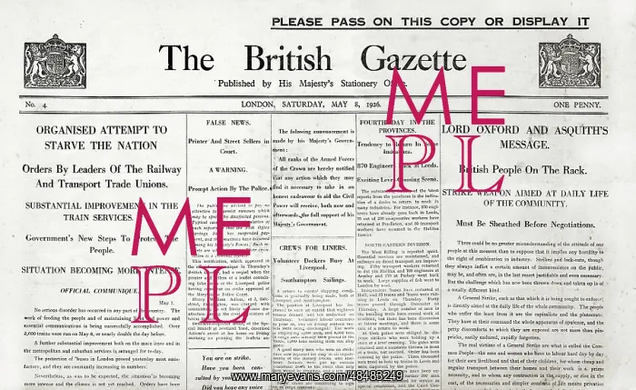 : Front cover, The British Gazette, General Strike, 1926 : Front cover, The British Gazette, General Strike, 1926