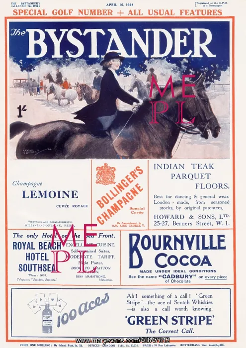 : Front cover of The Bystander, 16th April 1924 : Front cover of The Bystander, 16th April 1924