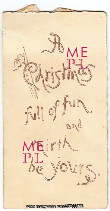 : Front cover of a Christmas card : Front cover of a Christmas card