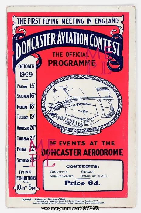 : Cover design, Doncaster Aviation Contest Programme : Cover design, Doncaster Aviation Contest Programme
