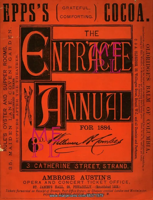 : Cover design, The Entr'acte Annual for 1884 : Cover design, The Entr'acte Annual for 1884
