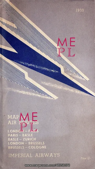 : Cover design, Imperial Airways map, 1933 : Cover design, Imperial Airways map, 1933