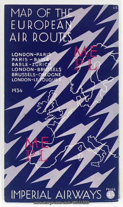 : Cover design, Imperial Airways map : Cover design, Imperial Airways map