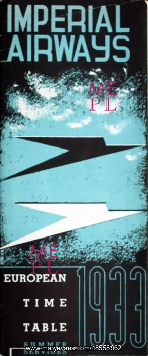 : Cover design, Imperial Airways timetable, 1933 : Cover design, Imperial Airways timetable, 1933