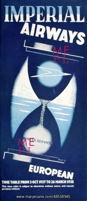 : Cover design, Imperial Airways timetable, 1937-1938 : Cover design, Imperial Airways timetable, 1937-1938
