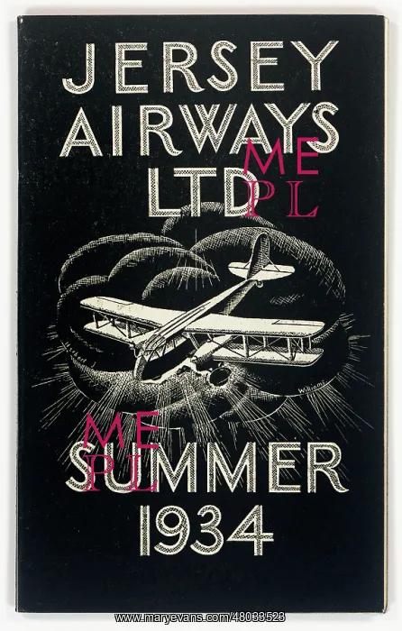 : Cover design, Jersey Airways timetable : Cover design, Jersey Airways timetable