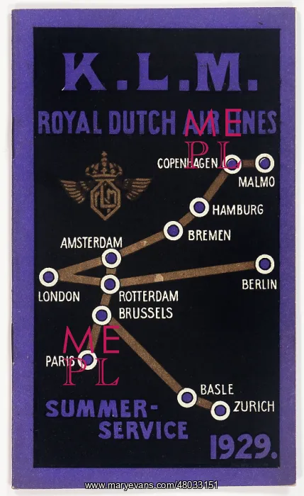 : Cover design, KLM timetable : Cover design, KLM timetable