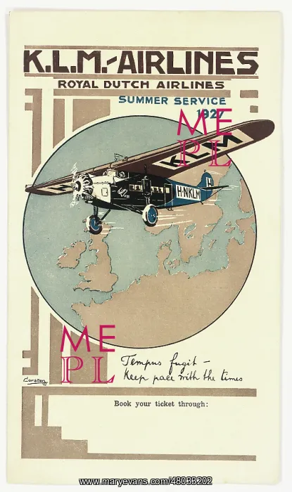 : Cover design, KLM timetable : Cover design, KLM timetable
