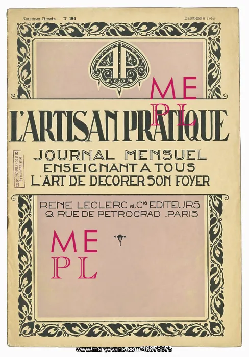: Cover design, L'Artisan Pratique : Cover design, L'Artisan Pratique