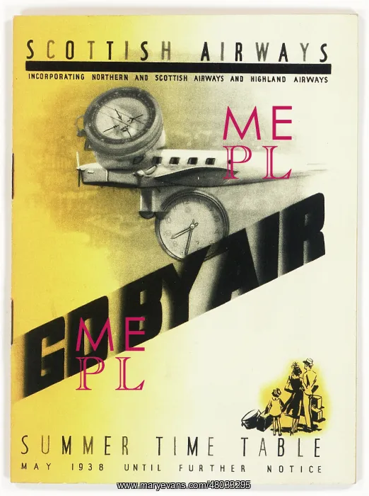 : Cover design, Scottish Airways timetable : Cover design, Scottish Airways timetable