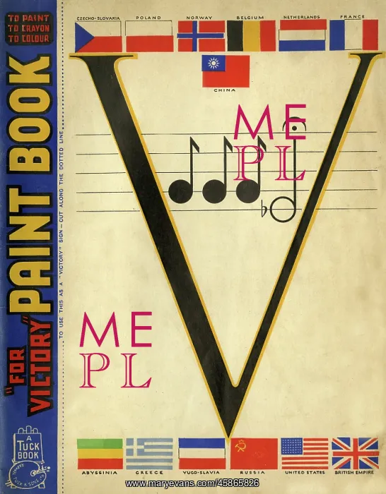 : Front cover design, For Victory Paint Book, WW2 : Front cover design, For Victory Paint Book, WW2