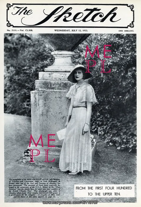: Front cover, Hon Phyllis Astor on her engagement : Front cover, Hon Phyllis Astor on her engagement
