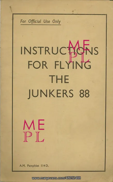 : Front cover of ~Instructions for flying the Junkers 88 : Front cover of ~Instructions for flying the Junkers 88