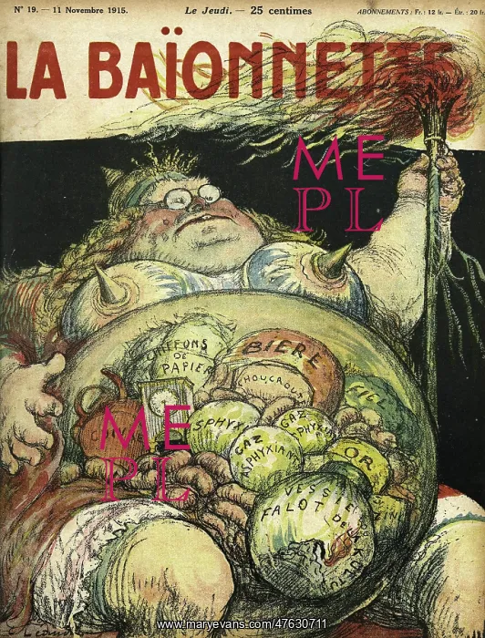 : Front cover, La Baionnette, WW1 : Front cover, La Baionnette, WW1