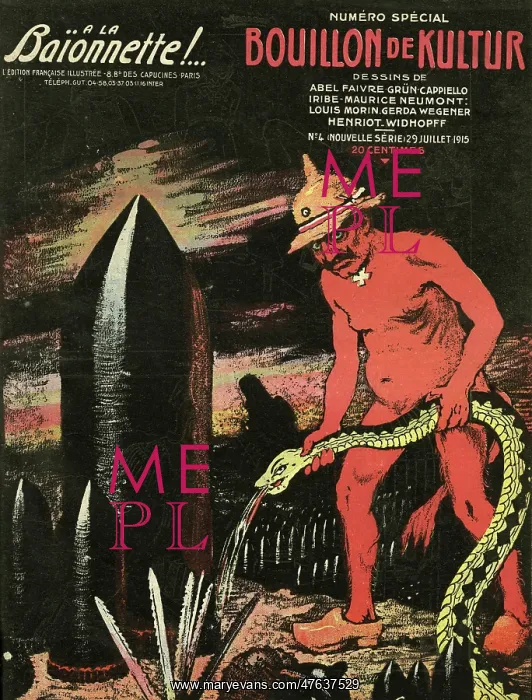 : Front cover, La Baionnette, WW1 : Front cover, La Baionnette, WW1
