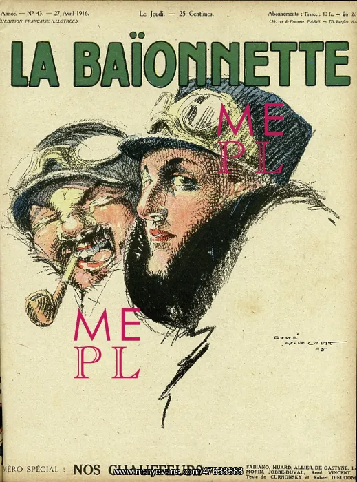 : Front cover, La Baionnette, WW1 : Front cover, La Baionnette, WW1