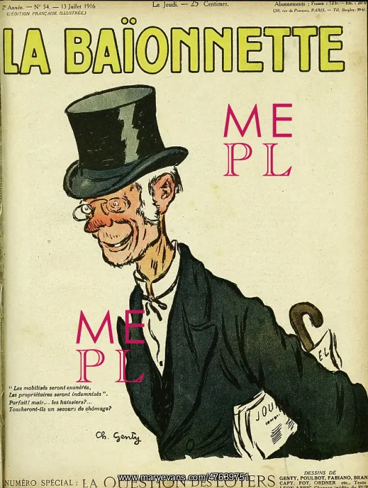 : Front cover, La Baionnette, WW1 : Front cover, La Baionnette, WW1